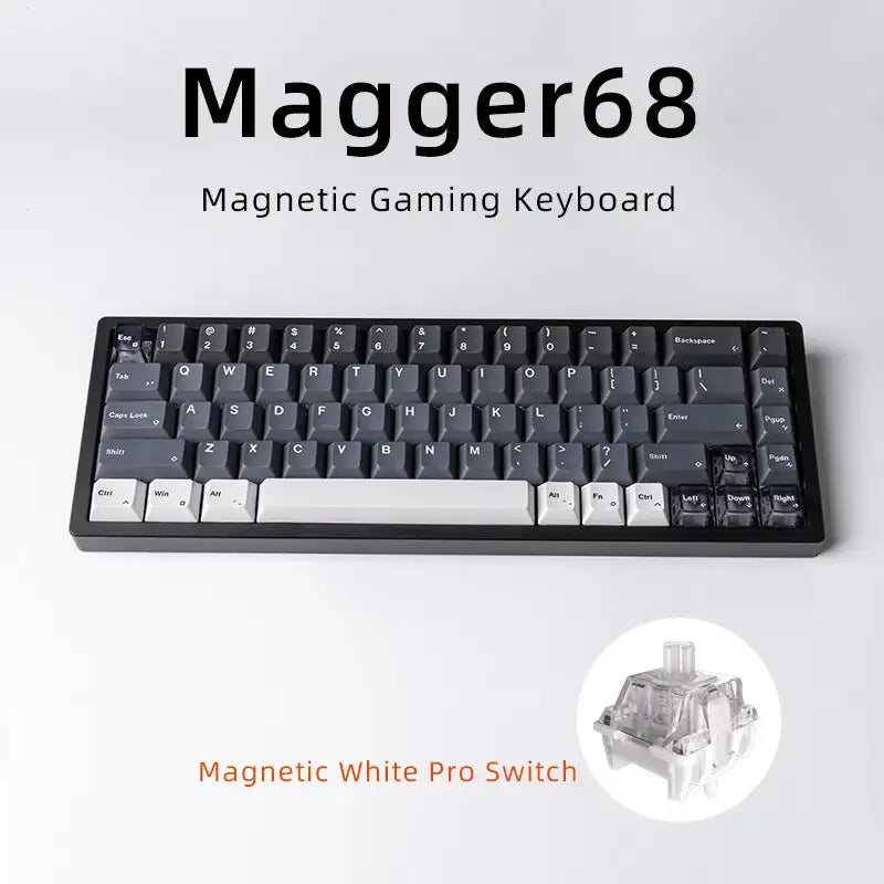 Magnetic White Porcelain Jade 68 Key Aluminum Tuo Keyboard