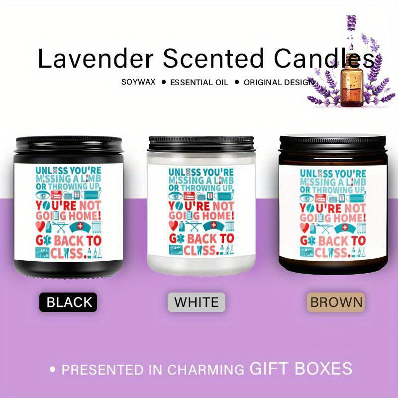 1pc Lavender Scented Candle Gift Idea, School Nurse Gifts, School Nurse Supplies, School Nurse Office Decorations Decors, School Nurse Appreciation Gifts, Gift For Women Men School Nurse, Gift Daily Funny Unique Meaningful It