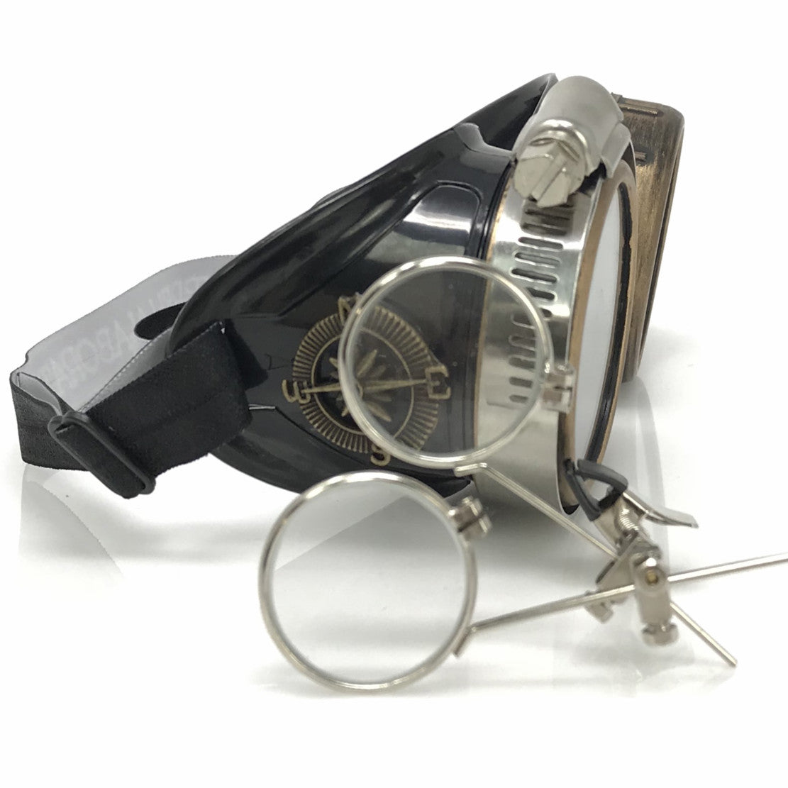 Steampunk Goggles with magnifying loupes clear lenses