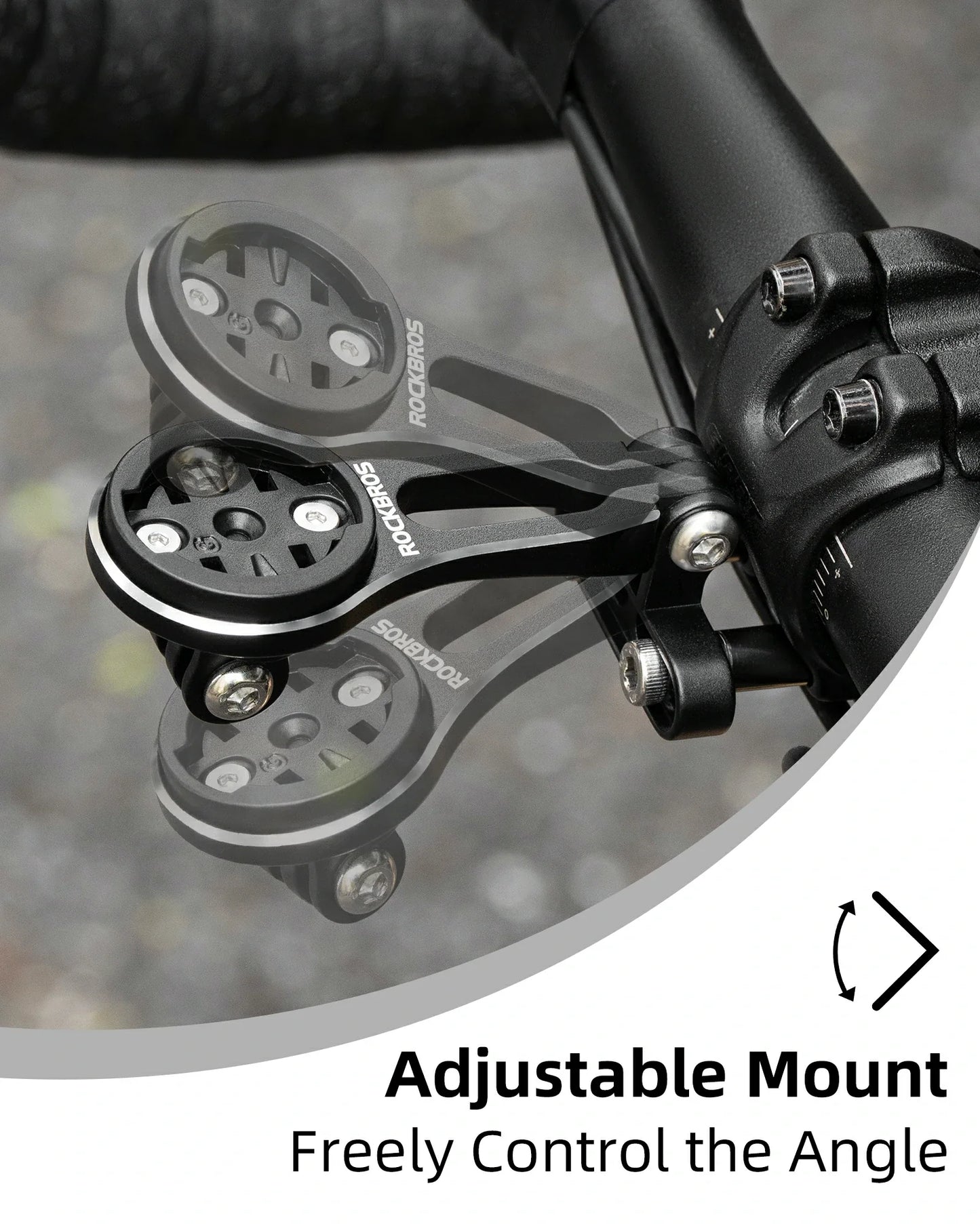 ROCKBROS Bike Computer Mount Out-Front Aluminum Integrated Bicycle Cycling Computer Mount