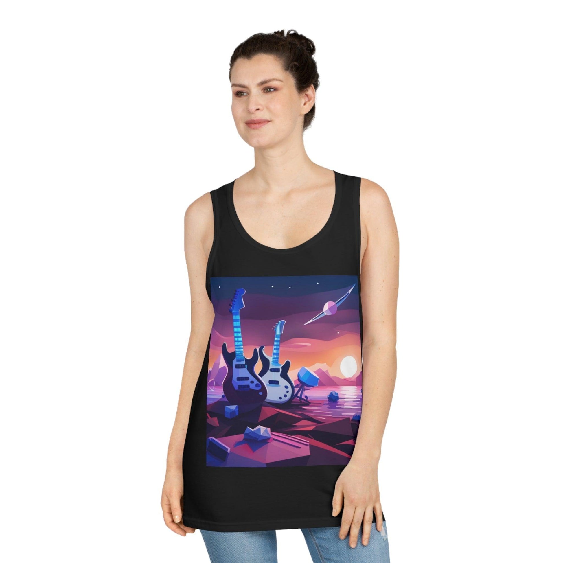 2 Guitars in Space Unisex Softstyle™ Tank Top - Premium Tank Top from Printify - Just $29.99! Shop now at Lizard Vigilante