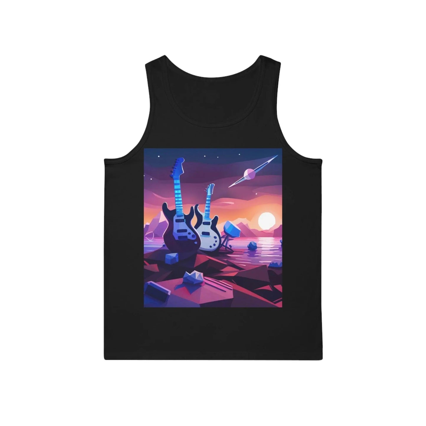 2 Guitars in Space Unisex Softstyle™ Tank Top - Premium Tank Top from Printify - Just $29.99! Shop now at Lizard Vigilante