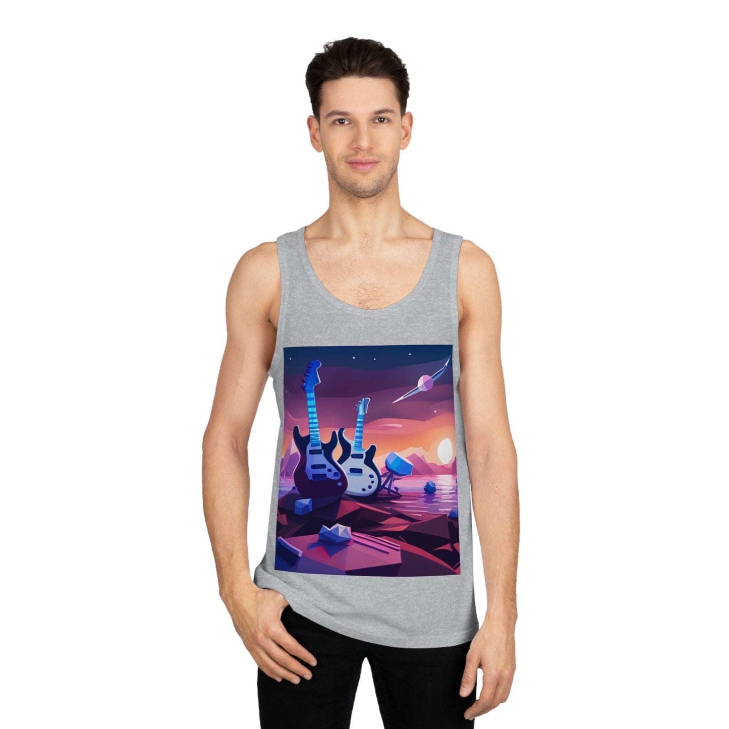 2 Guitars in Space Unisex Softstyle™ Tank Top - Lizard Vigilante