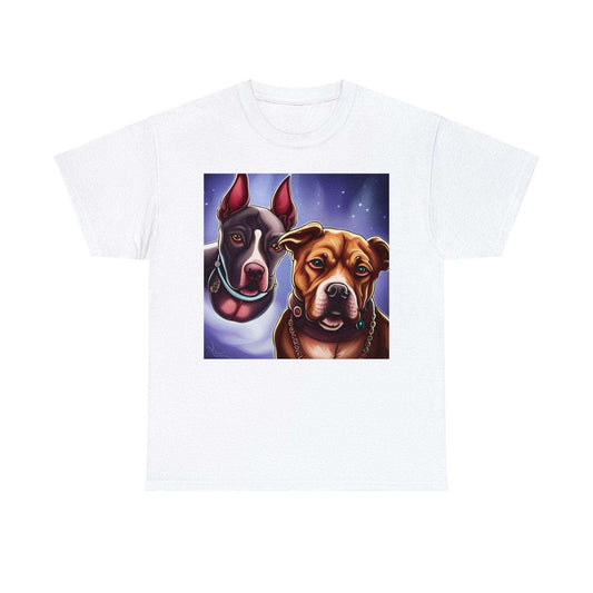 2 Space Dog Cyberpunks Unisex Heavy Cotton Tee - Premium T-Shirt from Printify - Just $29.96! Shop now at Lizard Vigilante