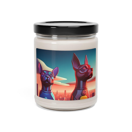 2 Space Dogs Scented Soy Candle, 9oz - Lizard Vigilante