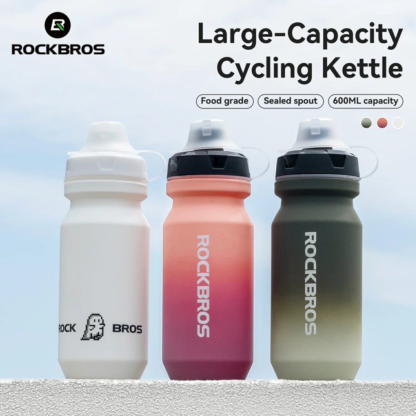 Skin-Feeling Bike Bottle with Pull-Top Lid – Lightweight Leakproof 600/750ml