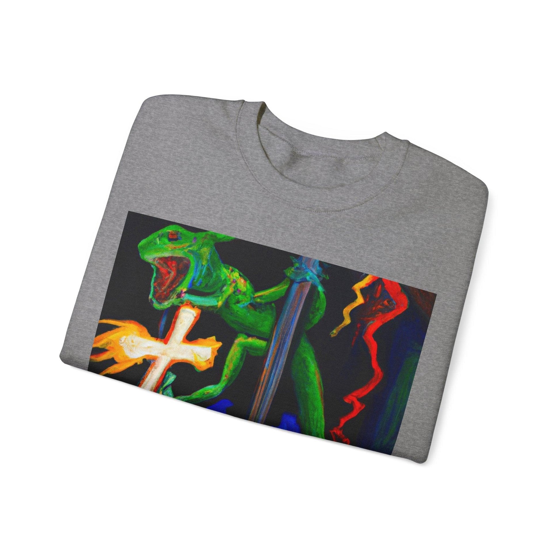 Lizard Vigilante Lightning Cross Unisex Heavy Blend™ Crewneck Sweatshirt - Lizard Vigilante