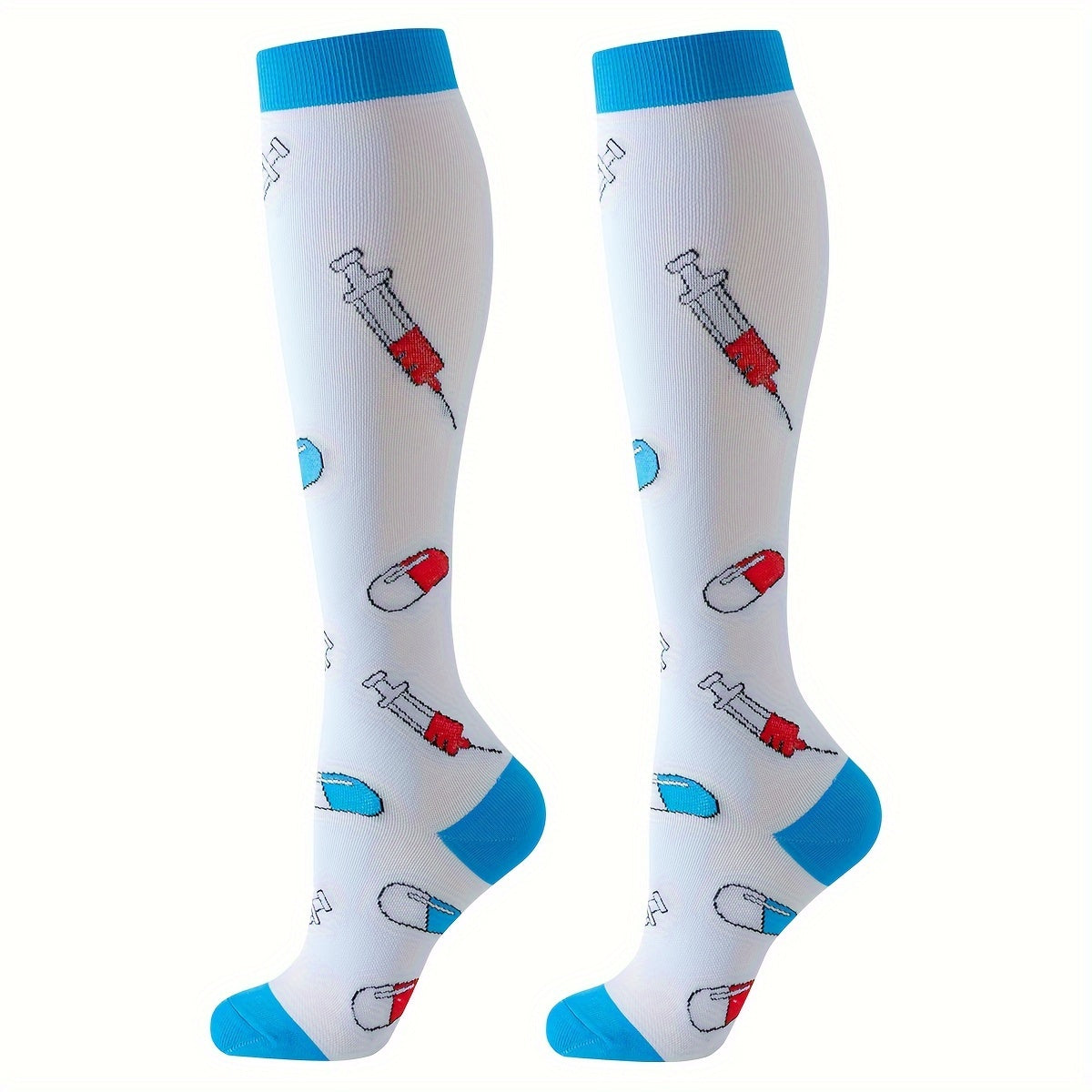 4 Pairs Of Men's Compression Knee High Sport Socks, Sweat-absorbing Comfy Breathable Socks For Men's Basketball Football Training, Running Outdoor Activities