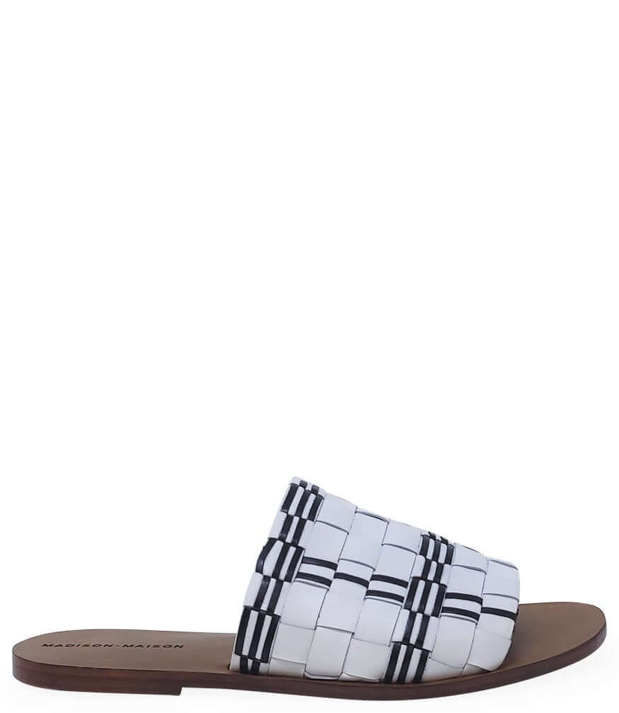 White Black Open Toe Sandal