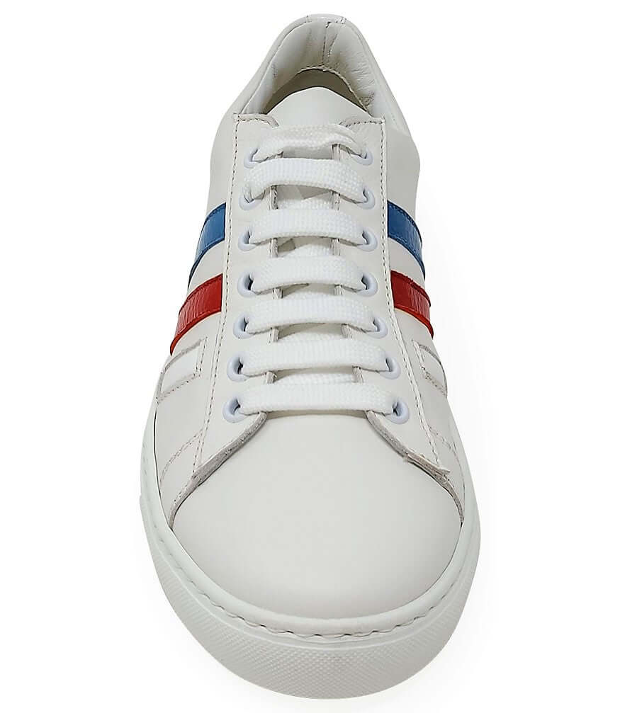 White Leather 3 Stripe Womens Sneaker