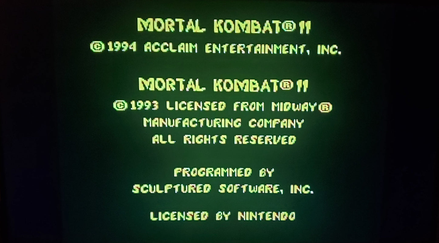 Mortal Kombat 2 SNES Video Game Cartridge Super Nintendo