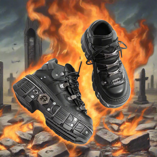 Women’s Platform Russian Heavy Metal Punk Daddy Shoes – Super High Heel Lace-Up Boots for Maximum Height - Premium boots from dsers - Just $89.99! Shop now at Lizard Vigilante
