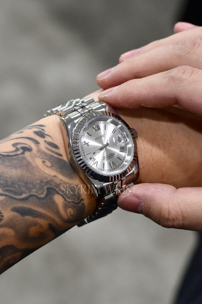 Mod Datejust Roman Silver