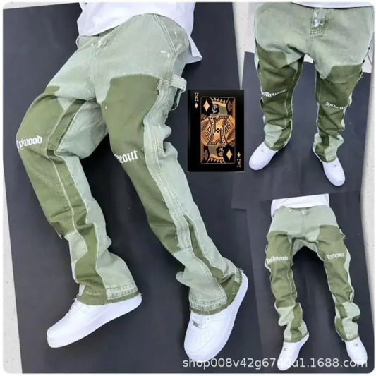 2025 Vintage Men's Jeans Distressed Vibe Bell Bottoms Clean Fit Woodworking Workwear Denim Pants For Outdoor Trade - Premium  from Lizard Vigilante - Just $90.99! Shop now at Lizard Vigilante