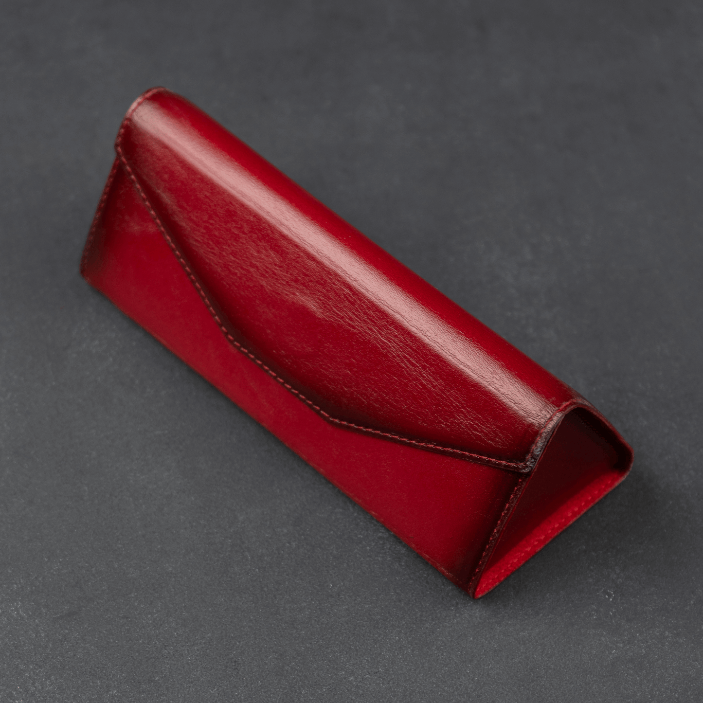 Luxury Leather Sunglasses Case - Red - Louisville