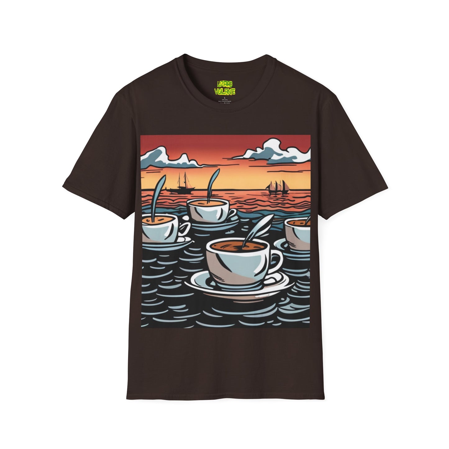 Coffee Boats Unisex Softstyle T-Shirt - Lizard Vigilante