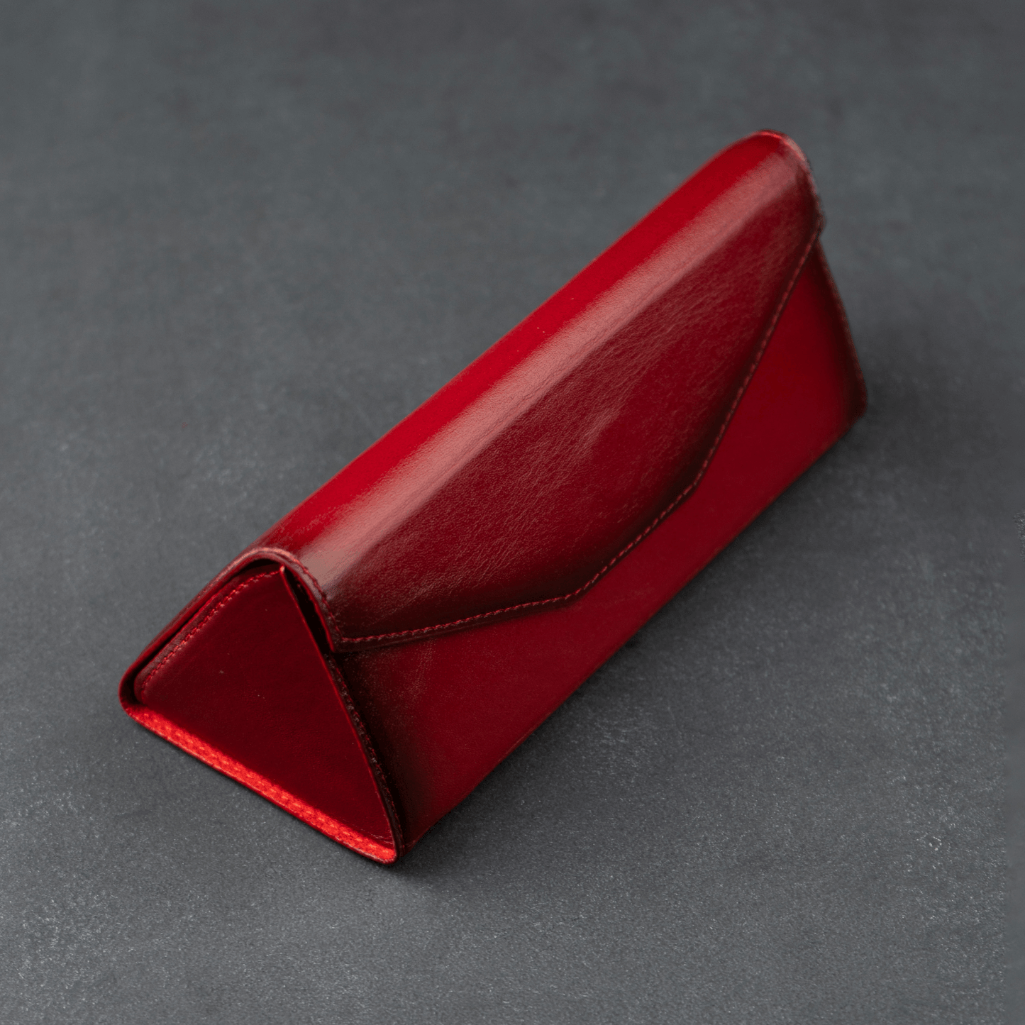 Luxury Leather Sunglasses Case - Red - Louisville