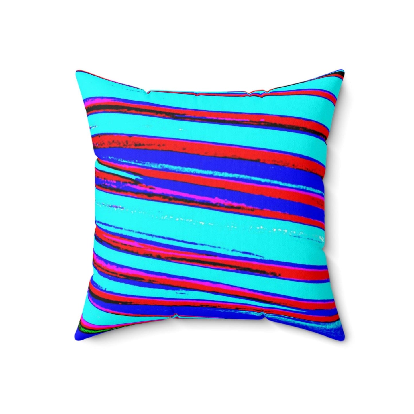 Strips Spun Polyester Square Pillow - Lizard Vigilante