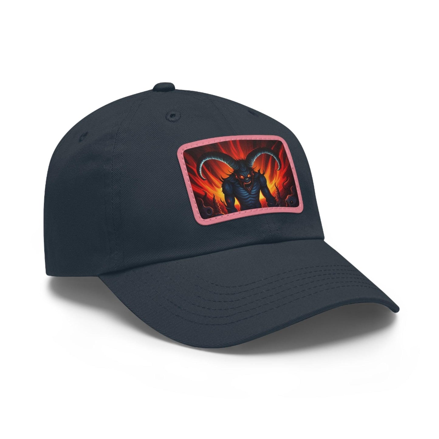 Horny Devil Dad Hat with Leather Patch (Rectangle) - Lizard Vigilante