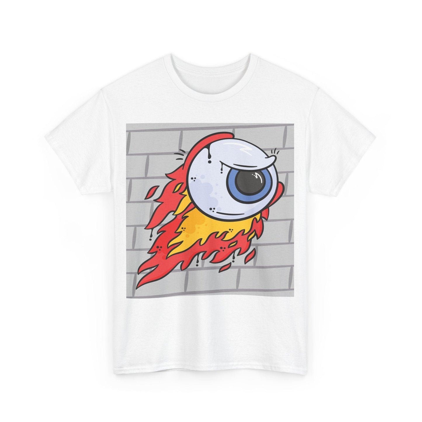 Flaming Eyeball Unisex Heavy Cotton Tee - Lizard Vigilante