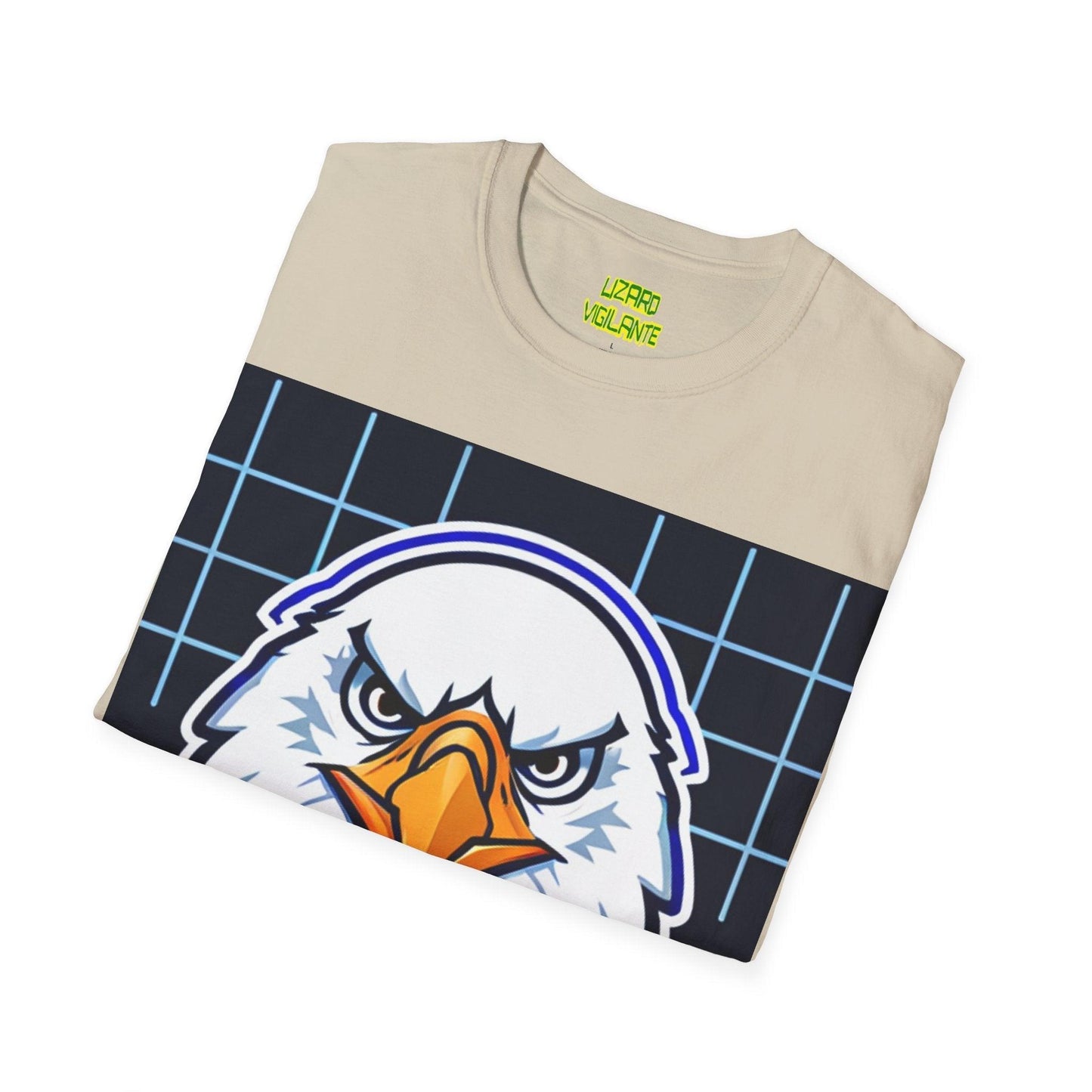 Bald Eagle Grid Graphic Unisex Softstyle T-Shirt - Lizard Vigilante