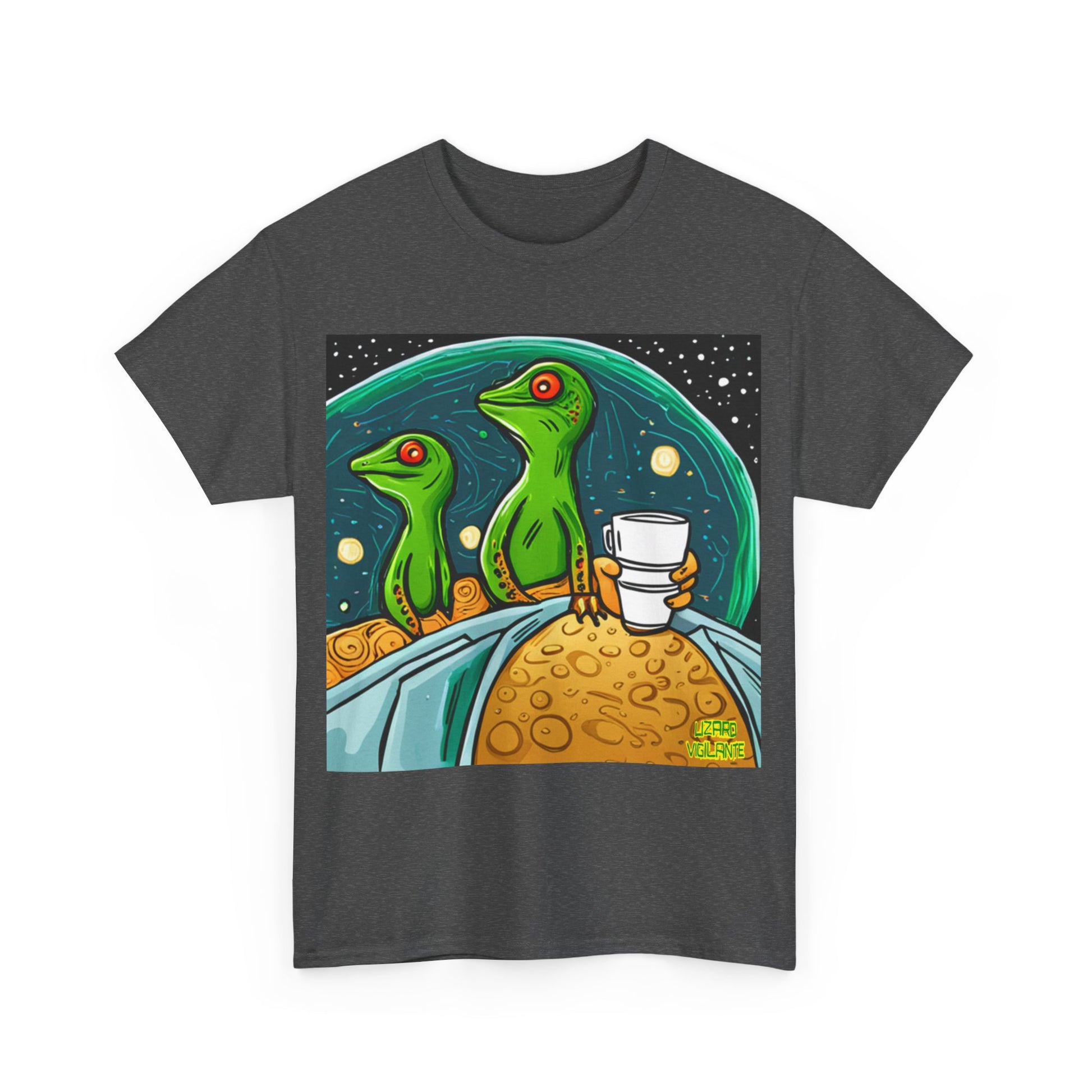 Lizard Vigilante Premium Coffee SideEye Unisex Heavy Cotton Tee - Lizard Vigilante