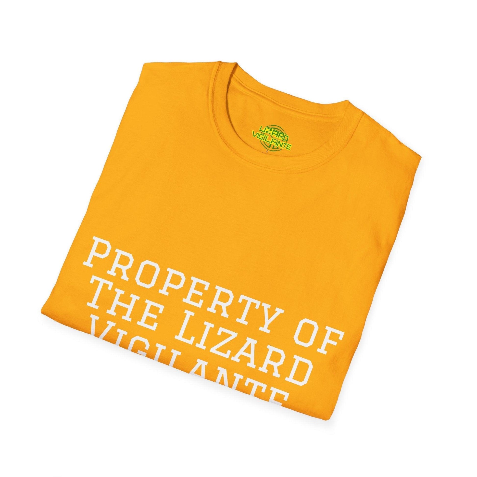 Property of The Lizard Vigilante Rockatorium Unisex Softstyle T-Shirt - Lizard Vigilante