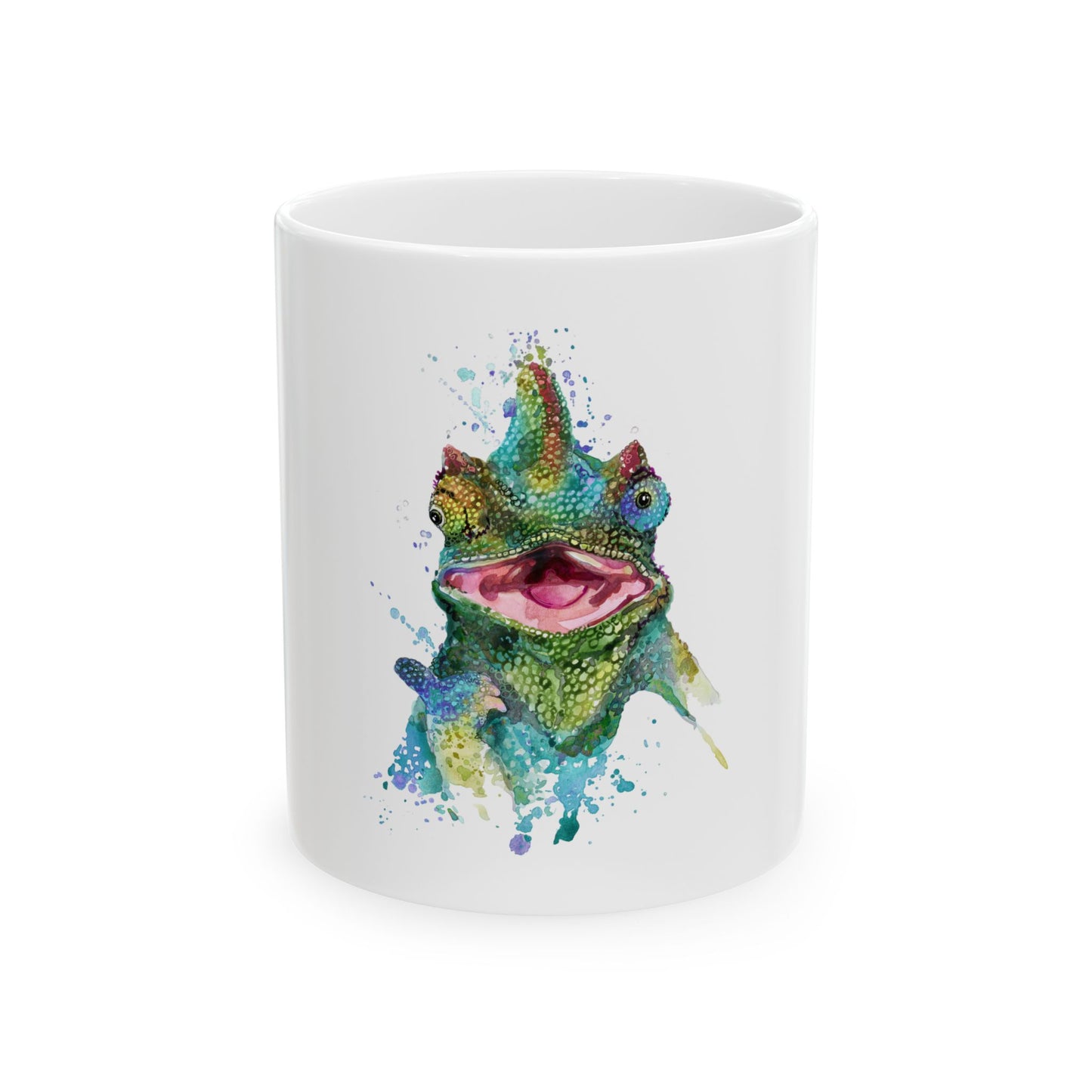 Cute Green Gecko Ceramic Mug – Fun Lizard Coffee Cup (11oz/15oz)
