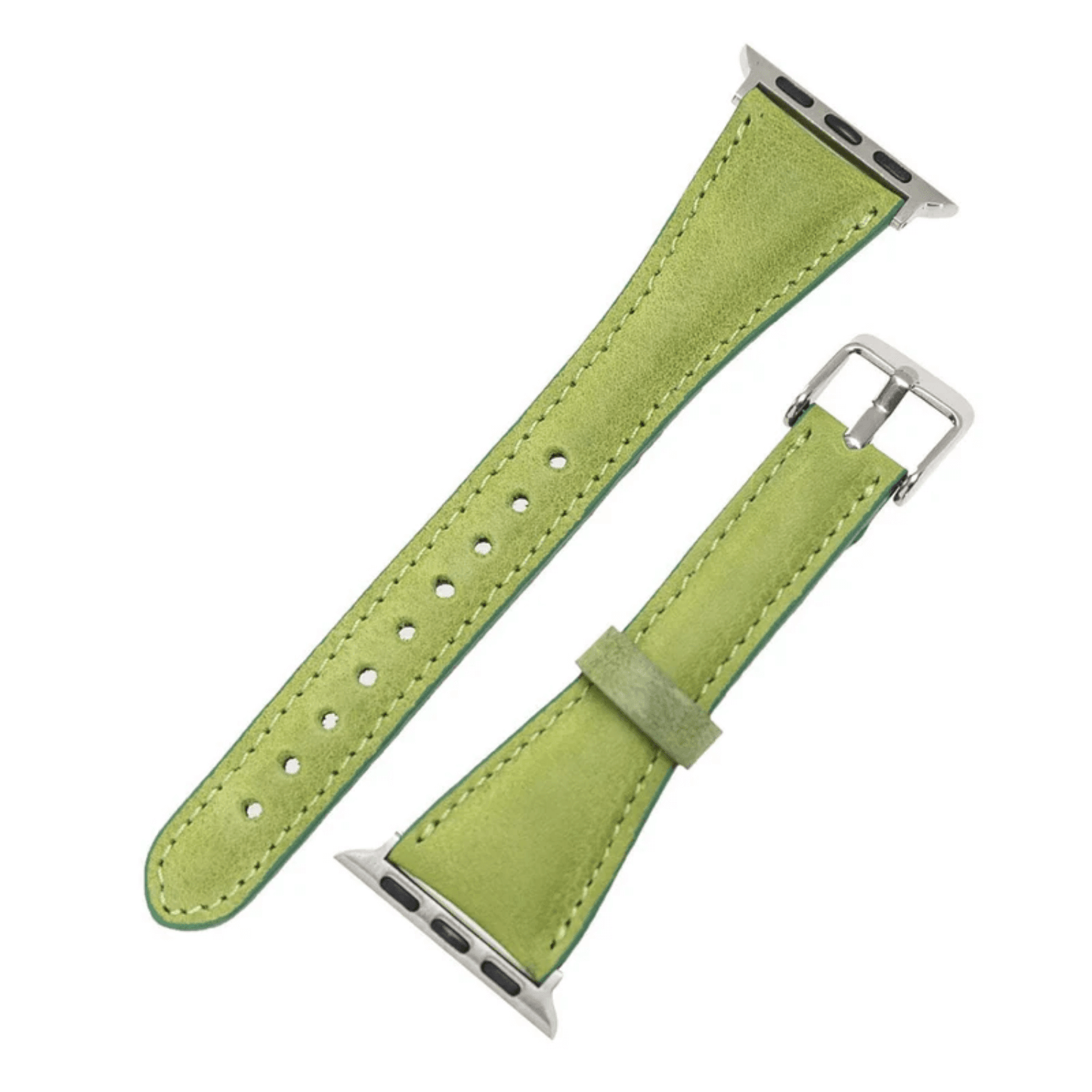 Classic Lime Green Leather Apple Watch Band - Dallas