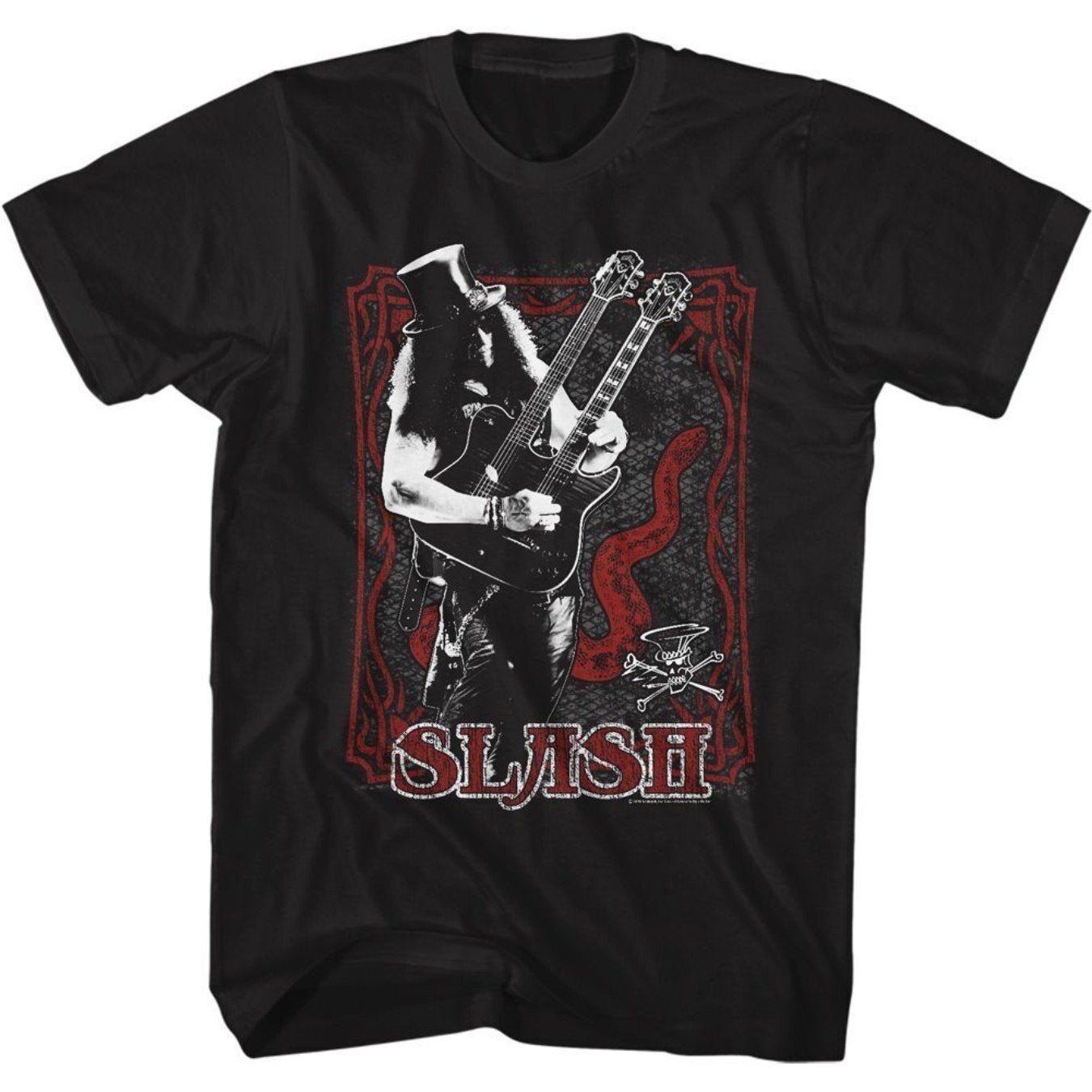 Slash Rock Guitarist Graphic Men’s T-Shirt – 100% Cotton Short Sleeve Summer Tee - Premium  from Lizard Vigilante - Just $25.99! Shop now at Lizard Vigilante