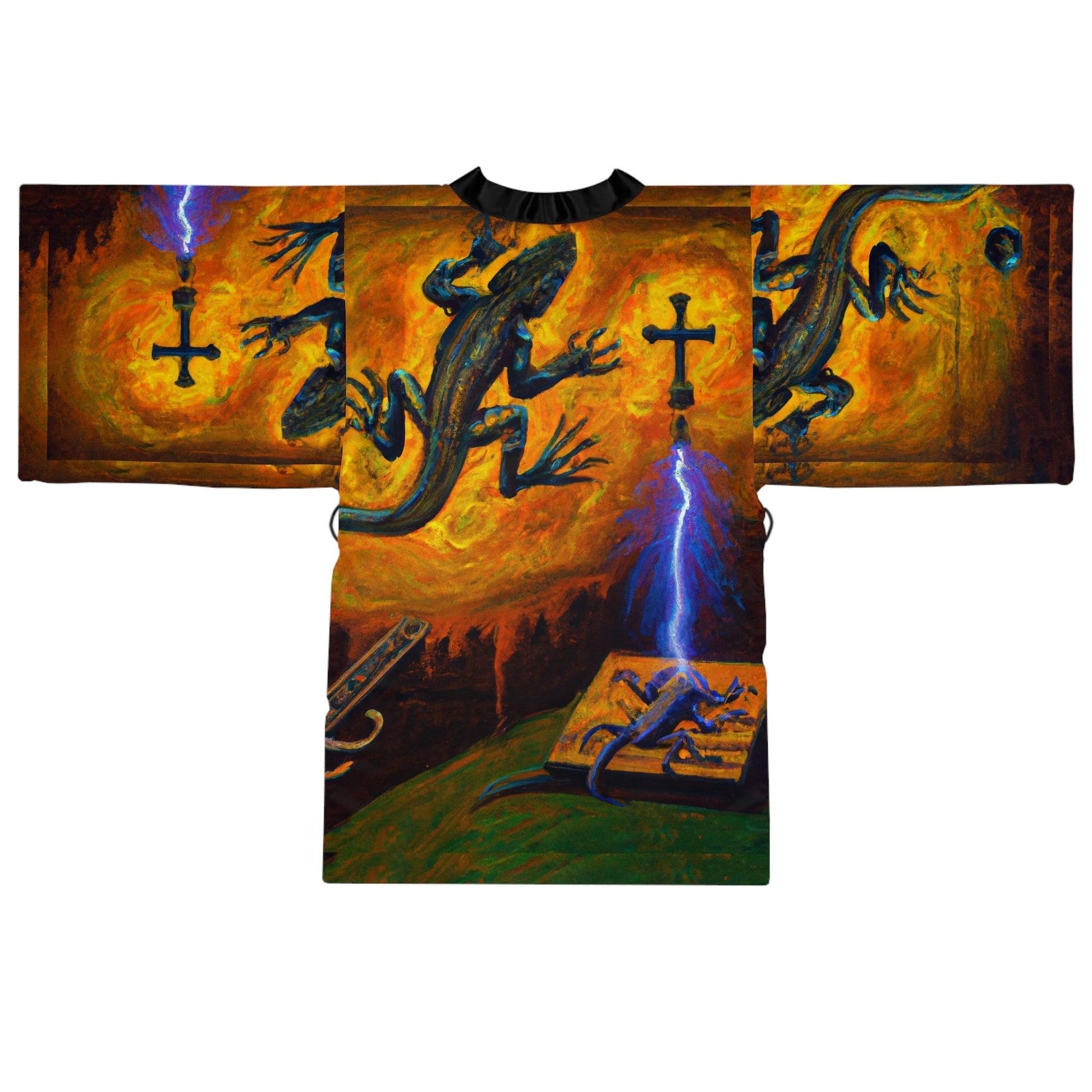 Lizard Vigilante Origins Long Sleeve Kimono Robe - Lizard Vigilante