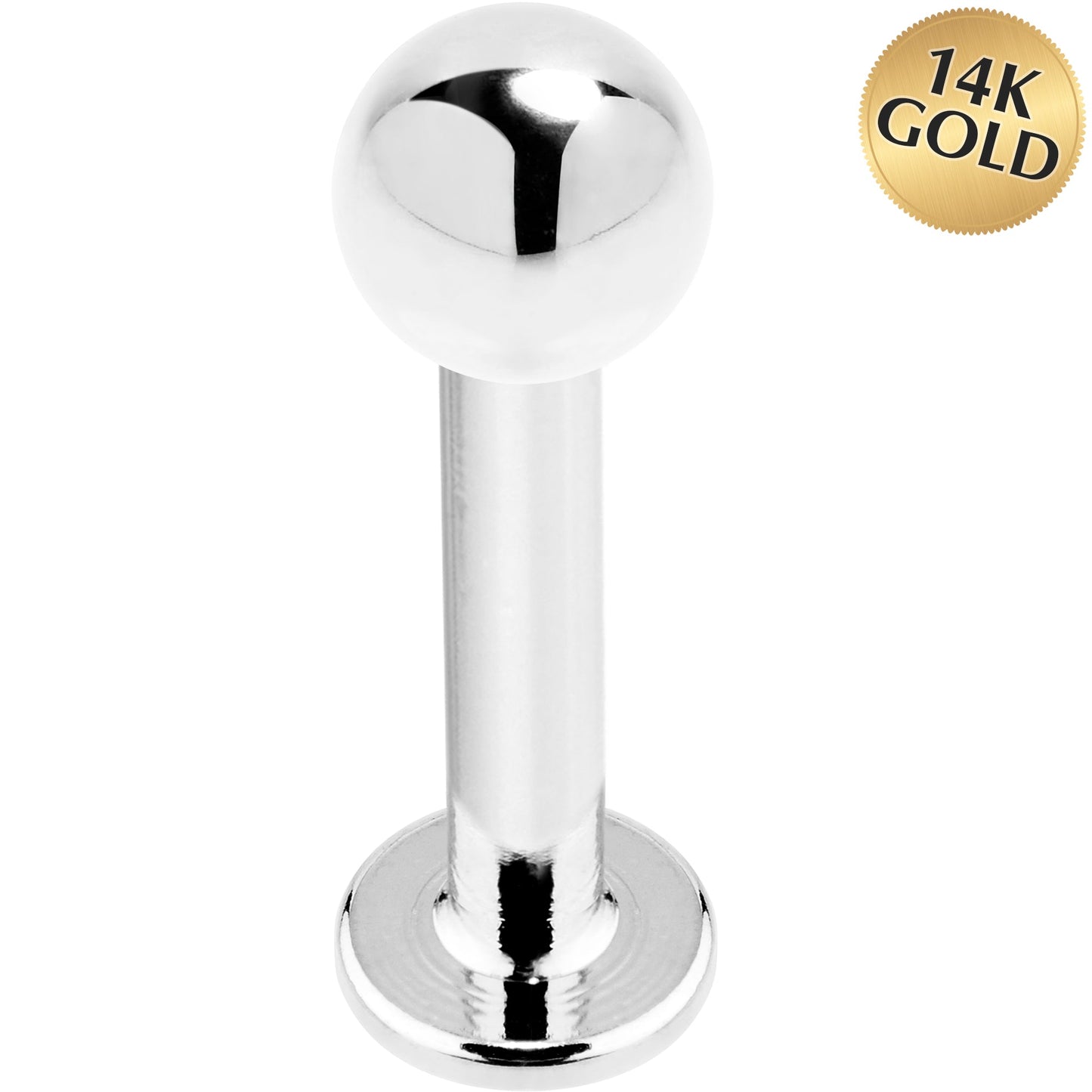 16G 5/16 14k White Gold Ball Labret Tragus Cartilage