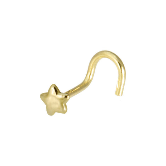 Solid 14k Yellow Gold STAR Nose Ring