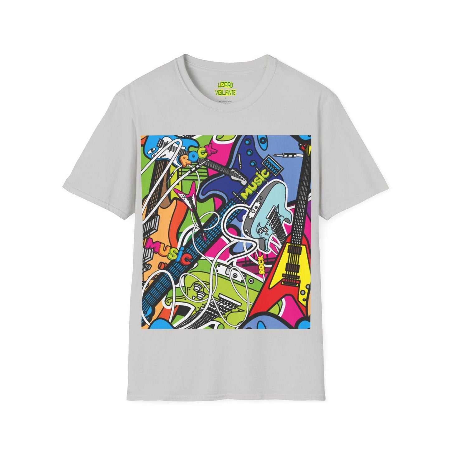 Rock Guitars Collage' Unisex Softstyle T-Shirt - Lizard Vigilante