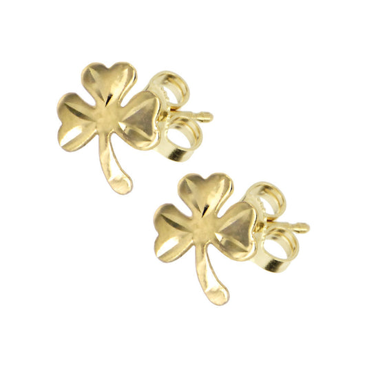 Solid 14K Gold SHAMROCK Earrings