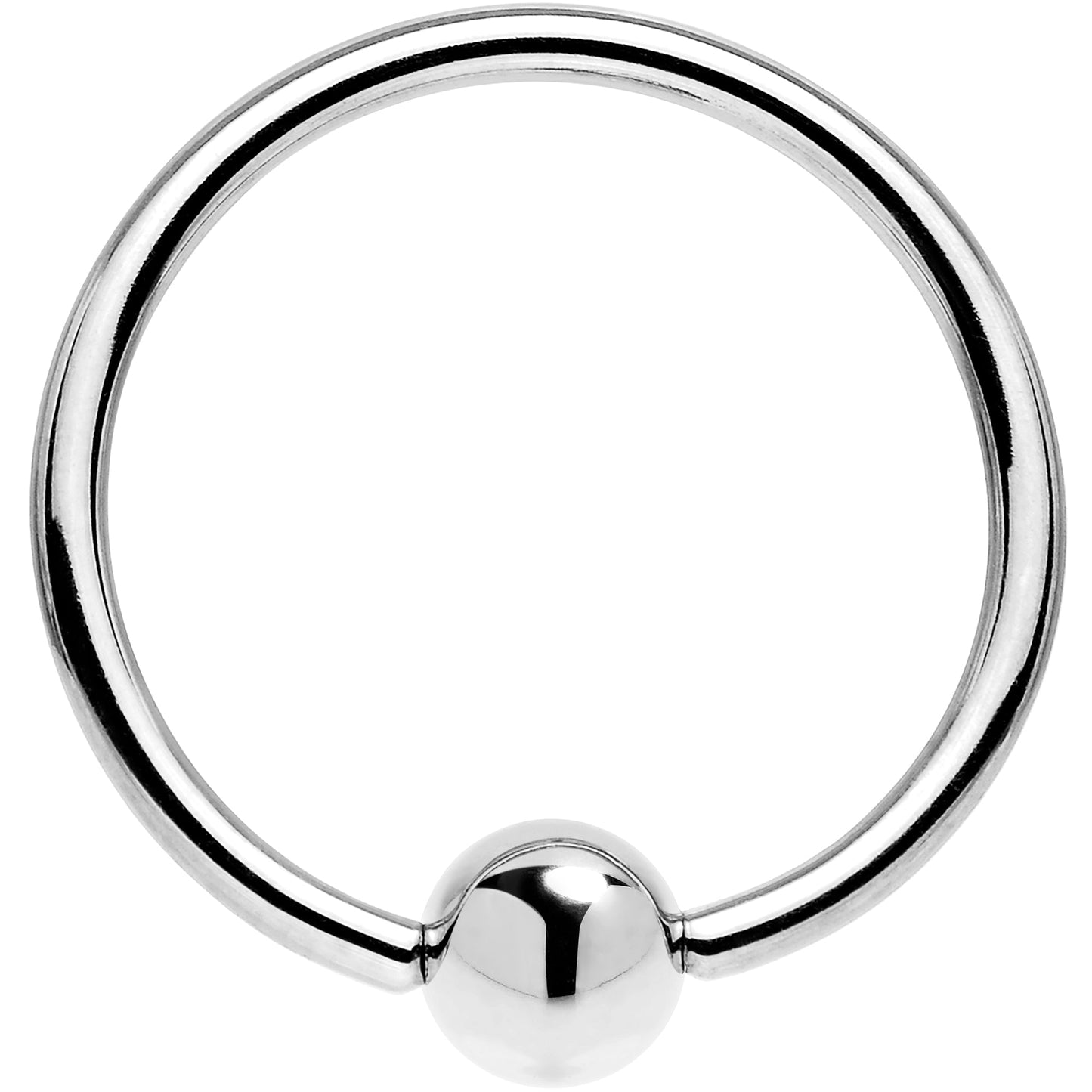 16G 9/16 Solid 14K White Gold BCR Captive Ring