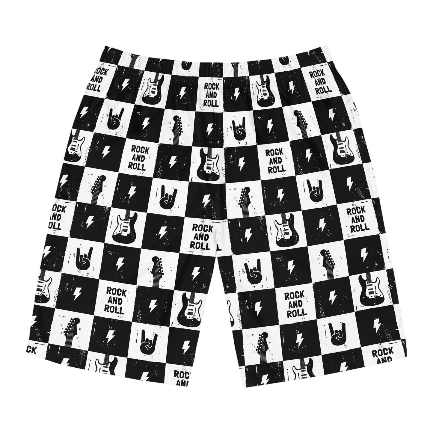 Rock and Roll Squares Men's Board Shorts - Premium All Over Prints from Printify - Just $41.99! Shop now at Lizard Vigilante