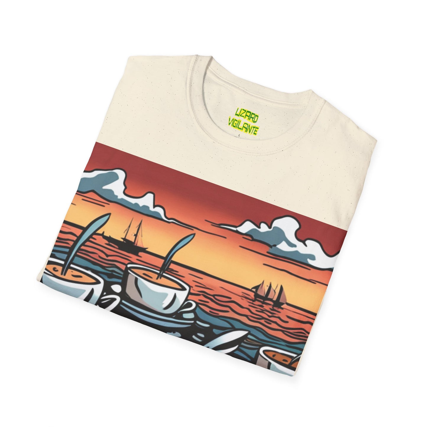 Coffee Boats Unisex Softstyle T-Shirt - Lizard Vigilante