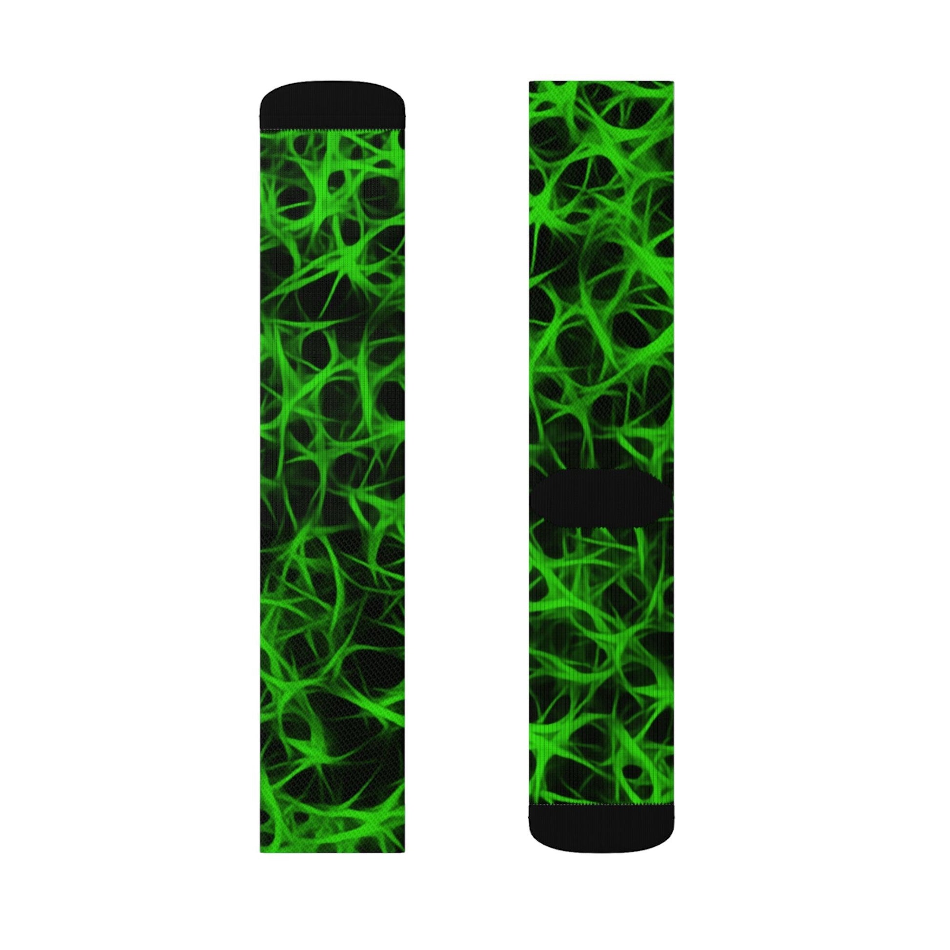 Nuclear Green Charged Sublimation Socks - Lizard Vigilante