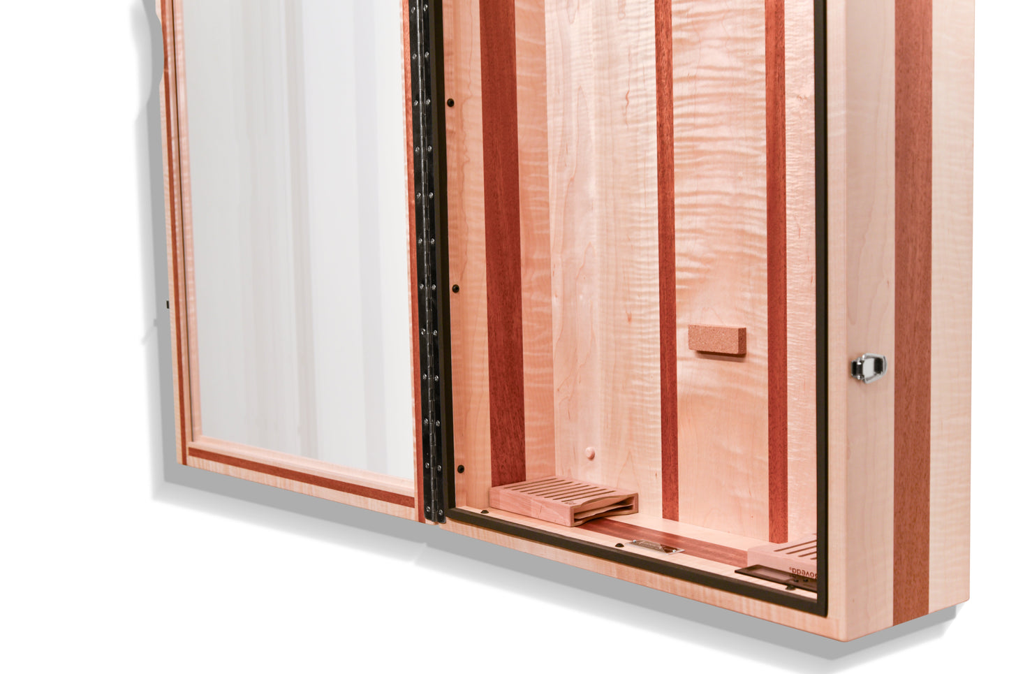 ClimaCase Rectangle Humidor - Flamed Maple with Mahogany