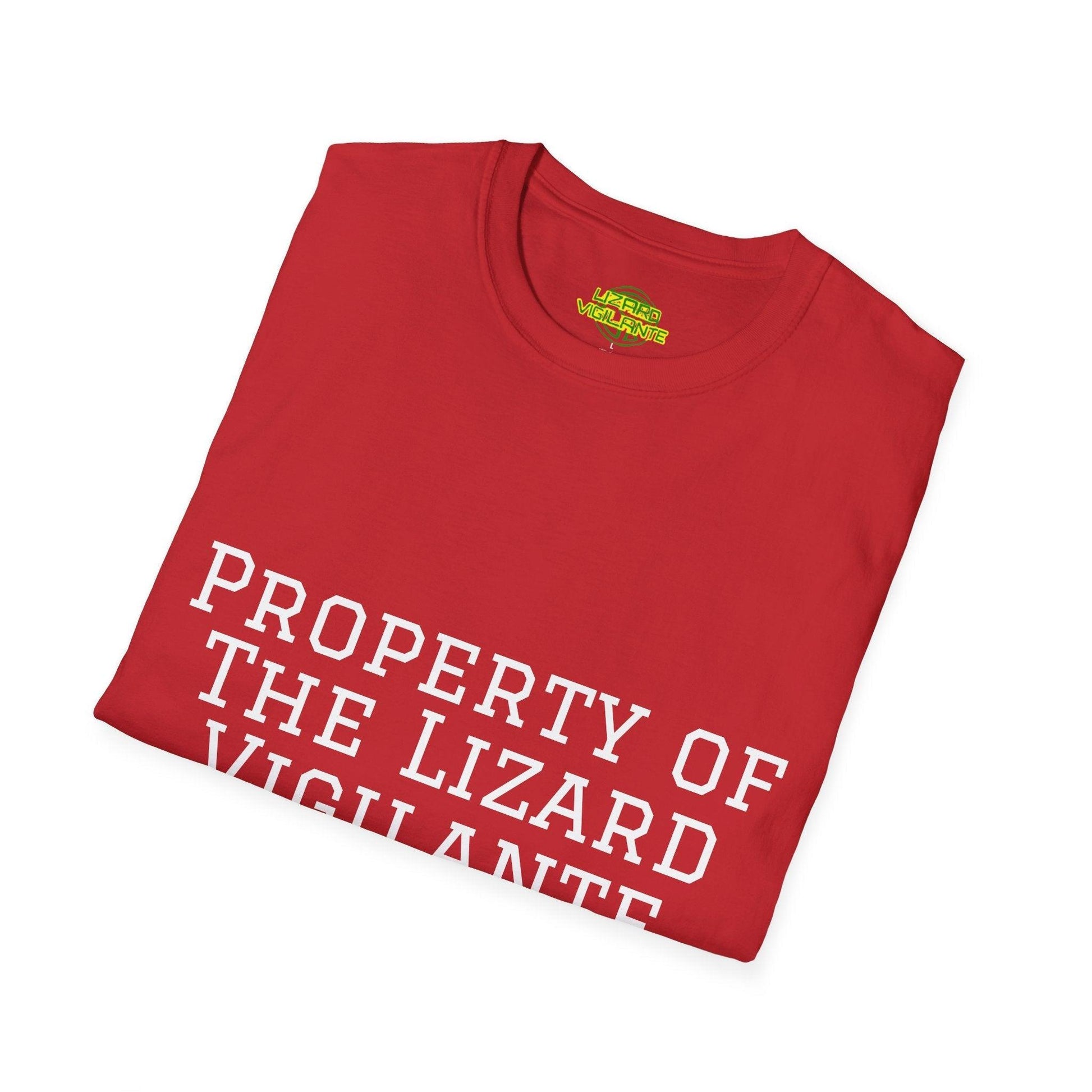 Property of The Lizard Vigilante Rockatorium Unisex Softstyle T-Shirt - Lizard Vigilante