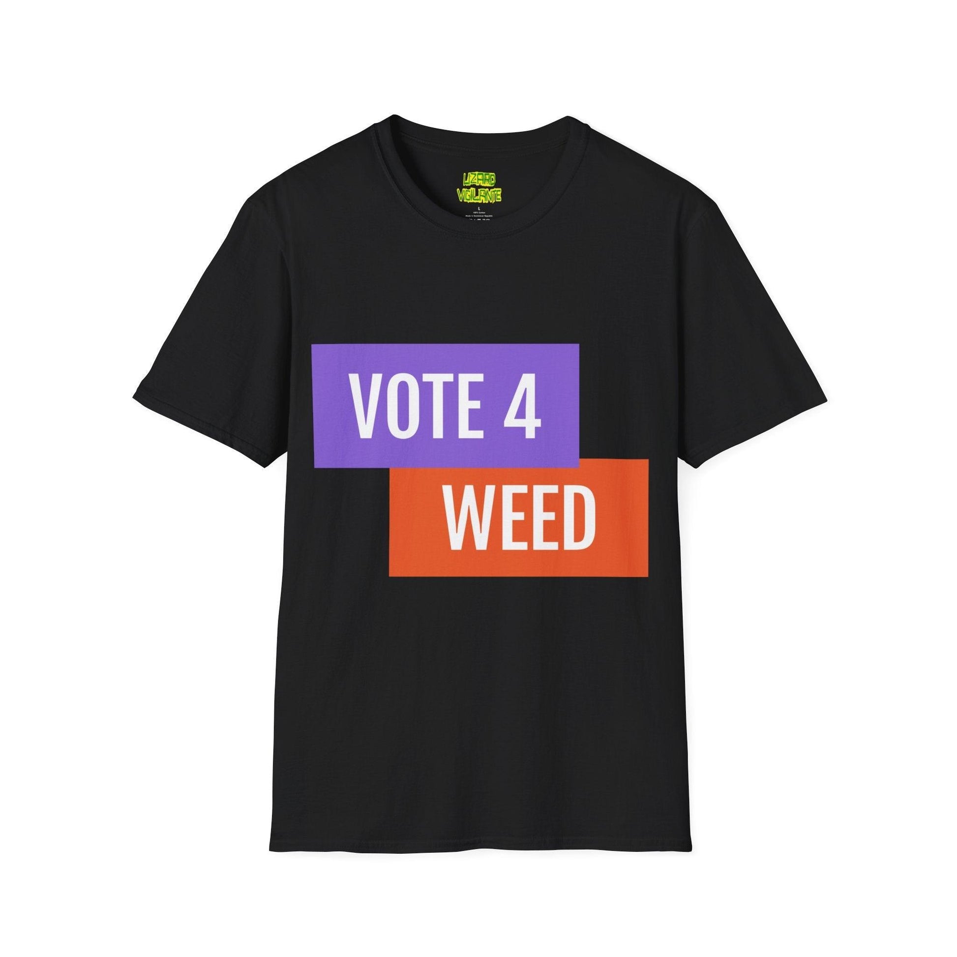 VOTE 4 WEED Unisex Softstyle T-Shirt / Pot Tee - Lizard Vigilante