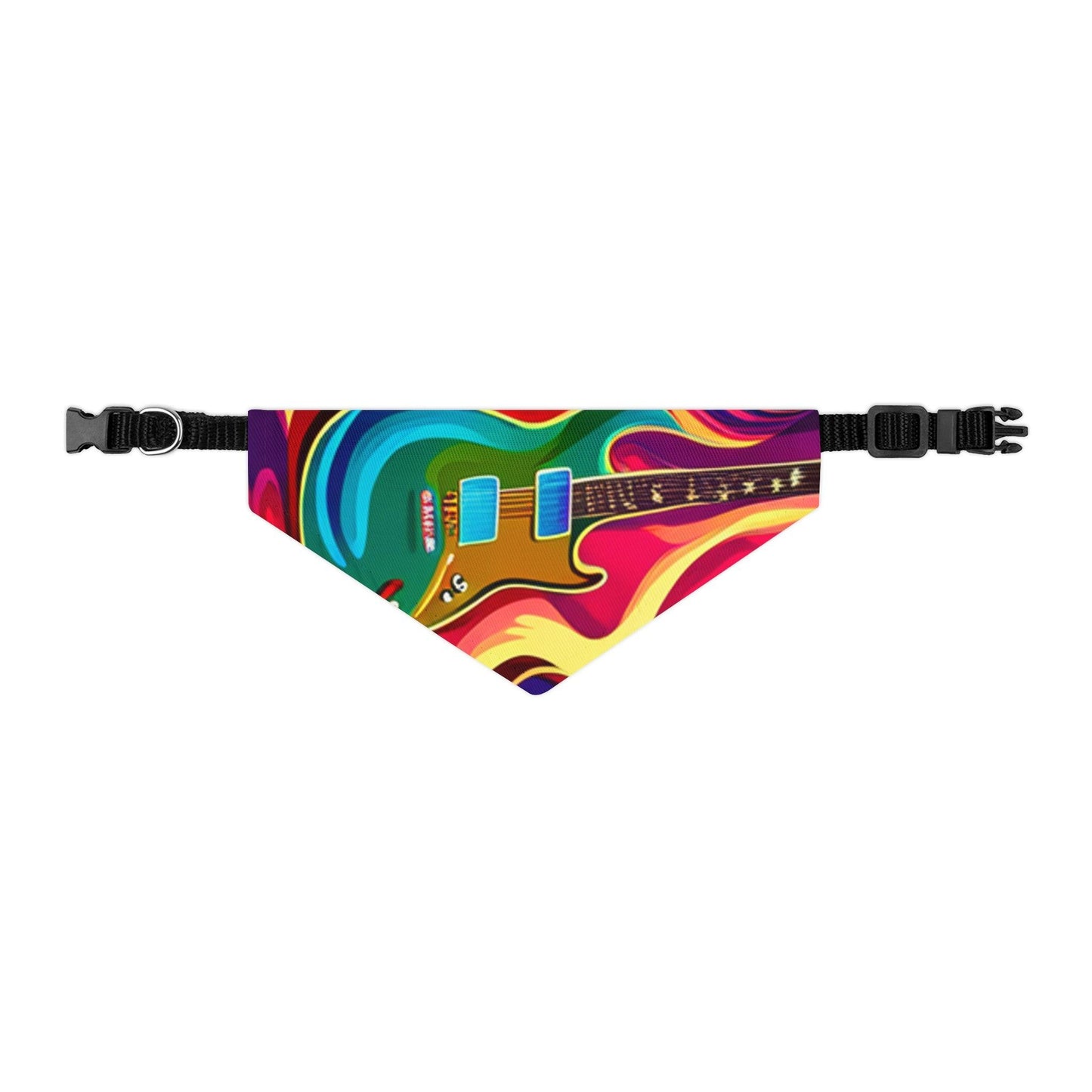 Psychedelic Electric Guitar Pet Bandana Collar - Lizard Vigilante