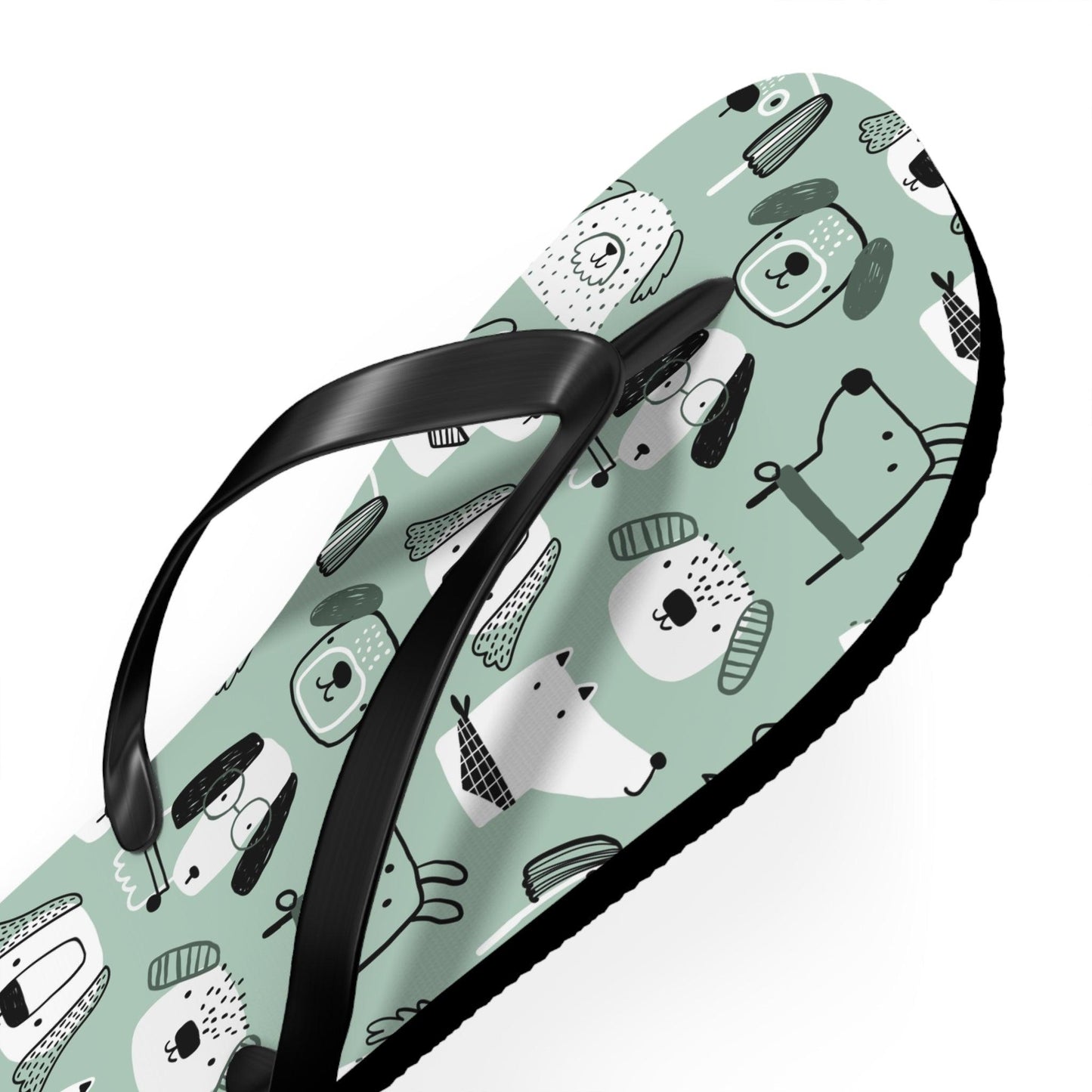 Illustrated Doggers Flip Flops - Lizard Vigilante