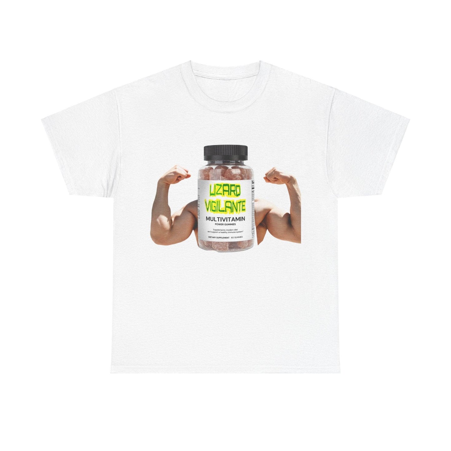 Lizard Vigilante MultiVitamins Muscle Man Unisex Heavy Cotton Tee - Lizard Vigilante