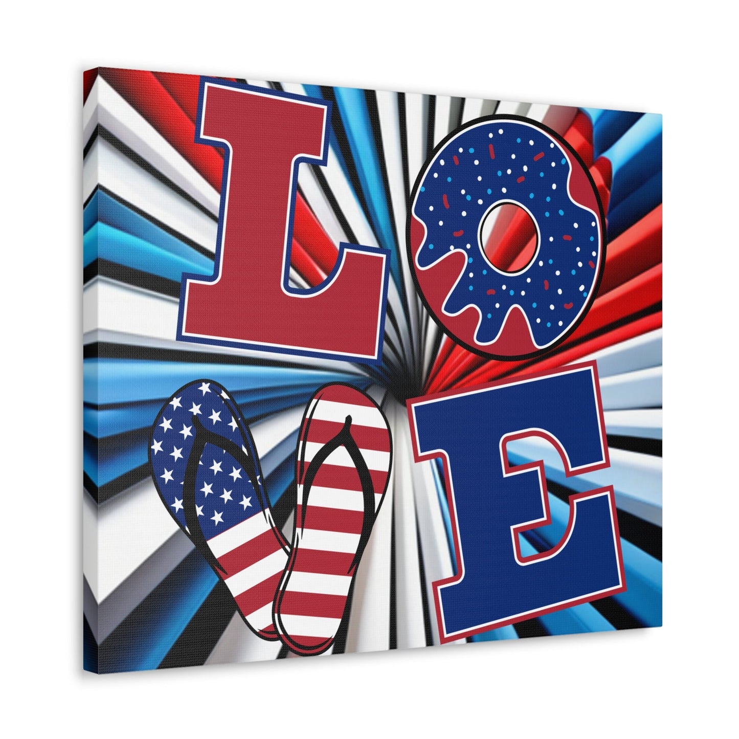 Patriotic Americans LOVE Valentine’s Day July 4th Canvas Gallery Wraps - Premium Canvas from Printify - Just $28.19! Shop now at Lizard Vigilante