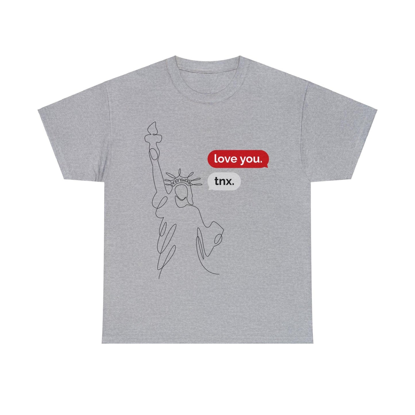 Statue of Liberty Gets a Text Multi Colored Unisex Heavy Cotton Tee - Lizard Vigilante