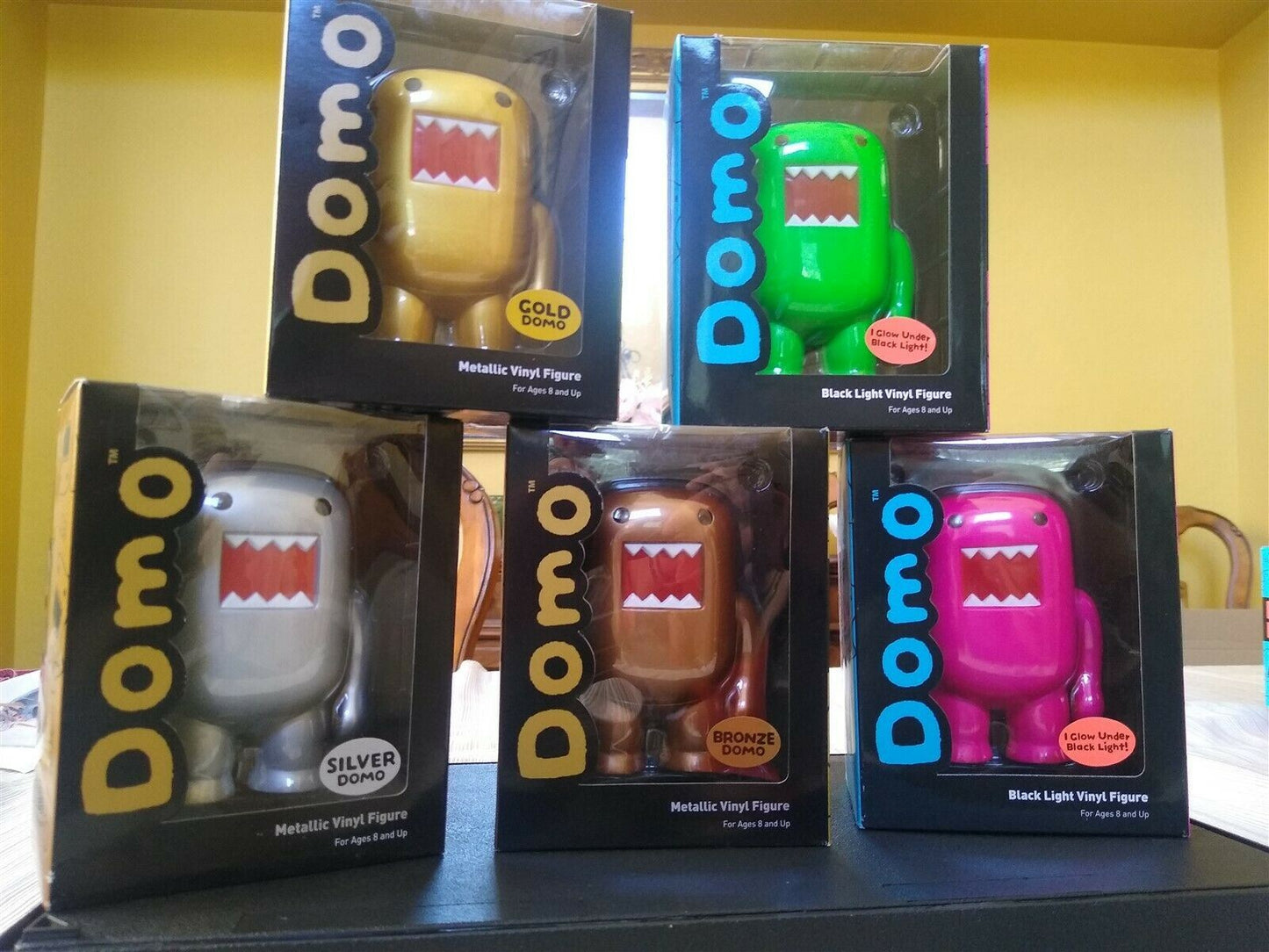 DOMO 4" Metallic / Black Light Vinyl Figures Set or Individual ~New~