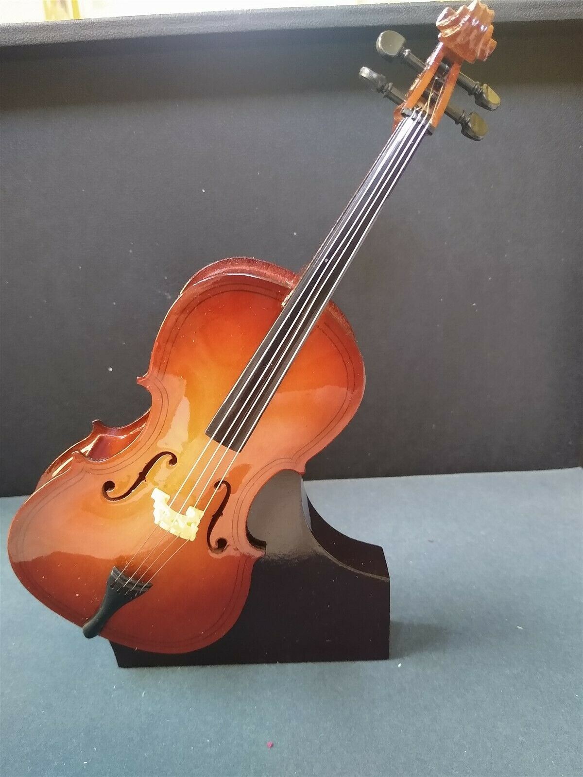 Miniature 9 Inch Replica Cello with Bow, Case, & Display Stand ~NEW~