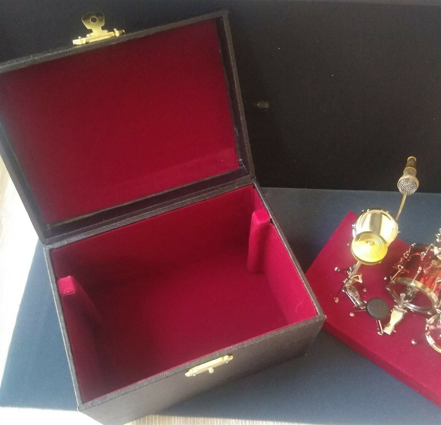 Miniature 4-5.5 Inch Replica Metal Drum Set - RED ~New~